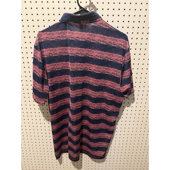 Adidas Men’s NVLTY Core Golf Polo T-Shirt – Size Large – Blue with Salmon/Coral - Picture 4 of 4